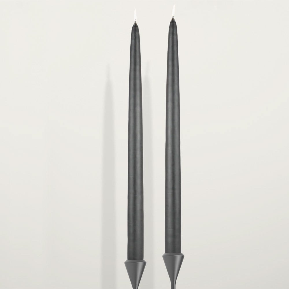Coho Lumina Siyah Dökme Uzun Mum - 40 cm - 2 li Set