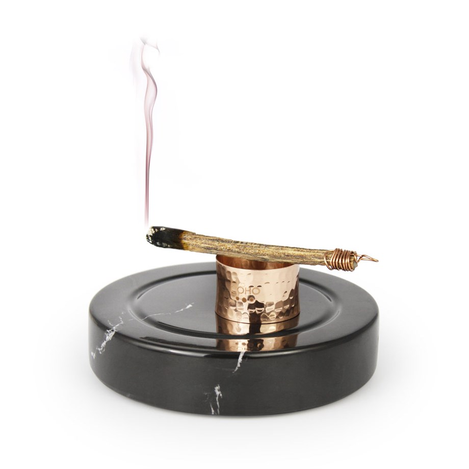 Coho Magma Circle Bakır Yüzüklü Mermer Tütsü Taşı