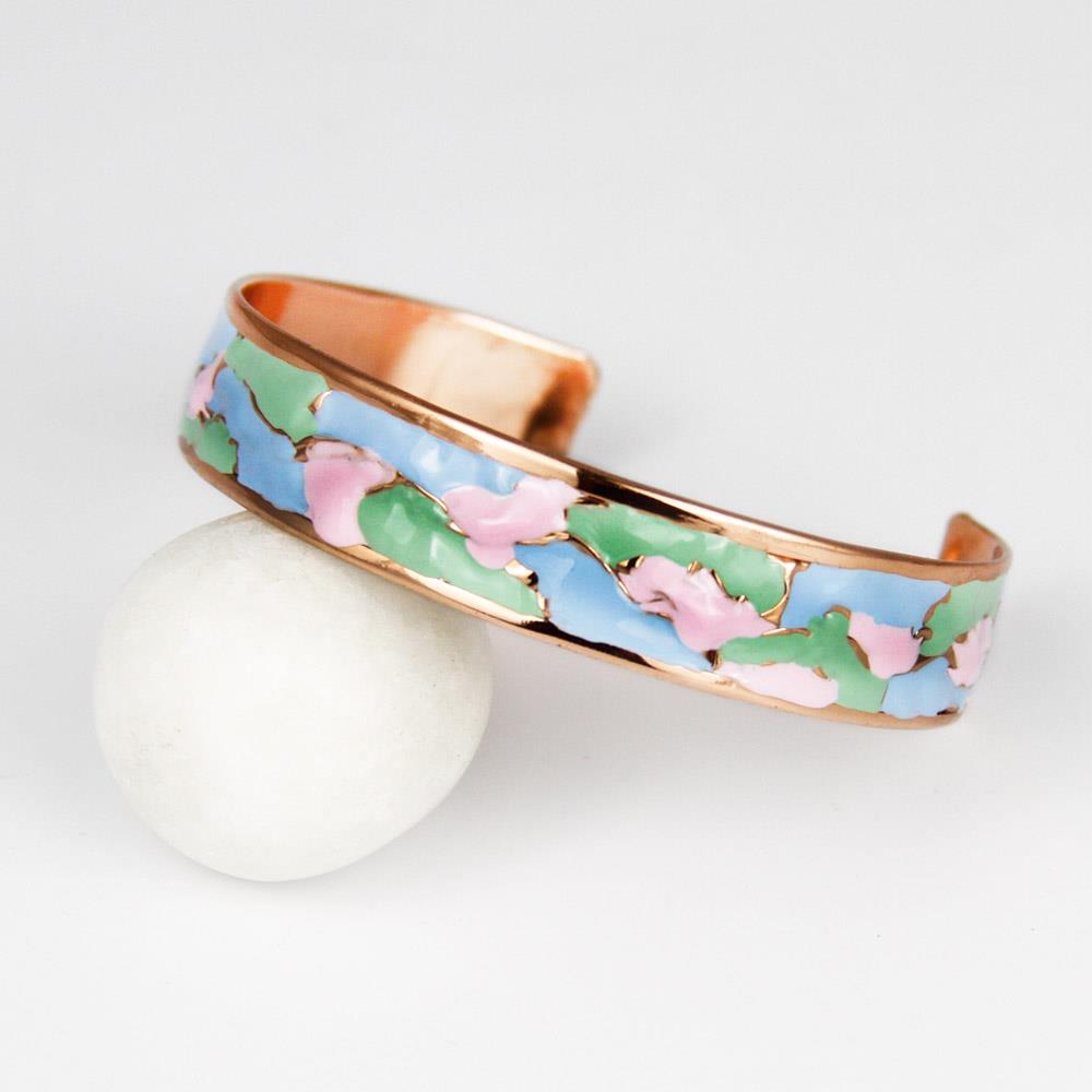 Coho Mine El İşleme Clouds Renkli Bakır Bileklik