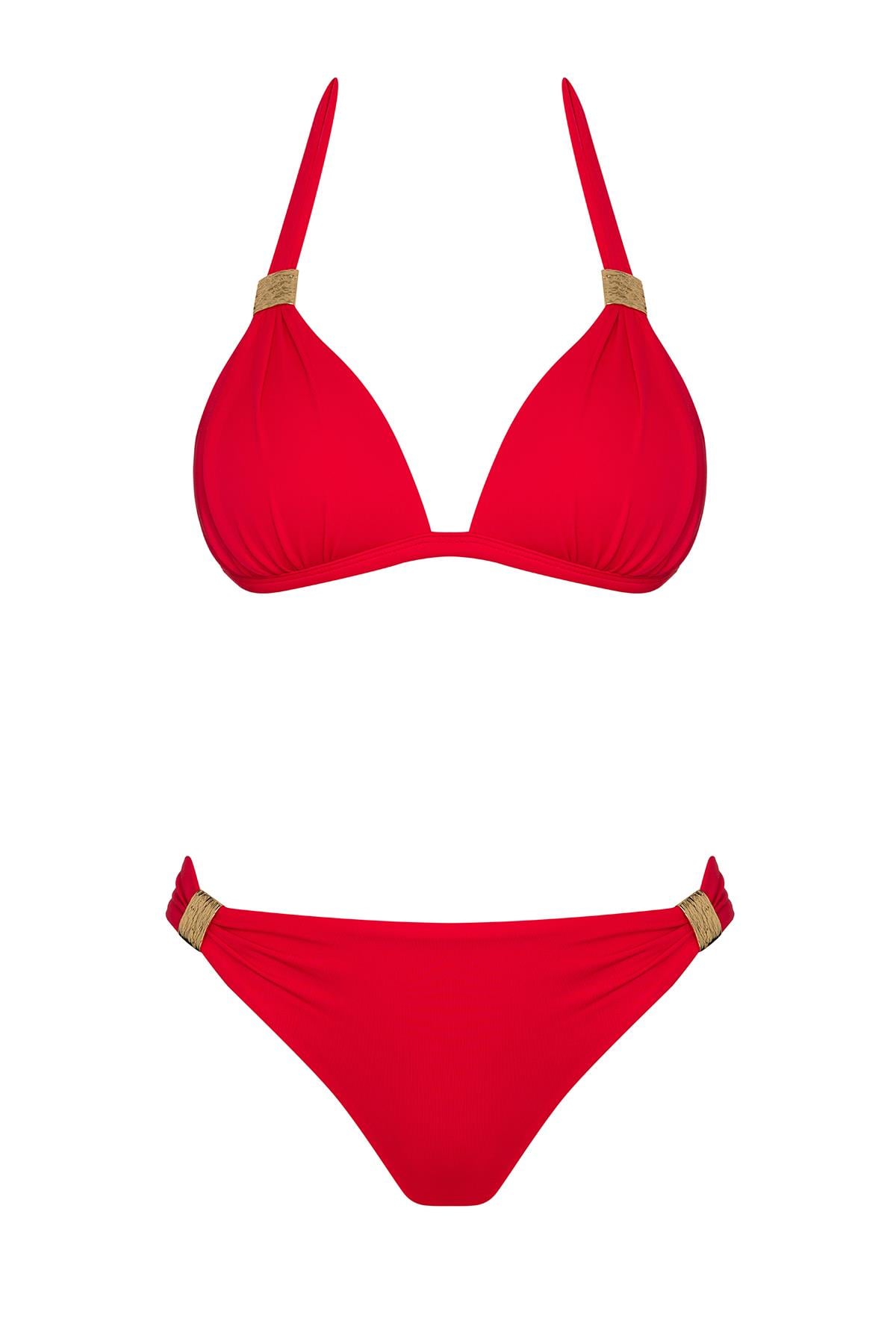 Aksesuarlı Kaplı Destekli Bikini Takım 
