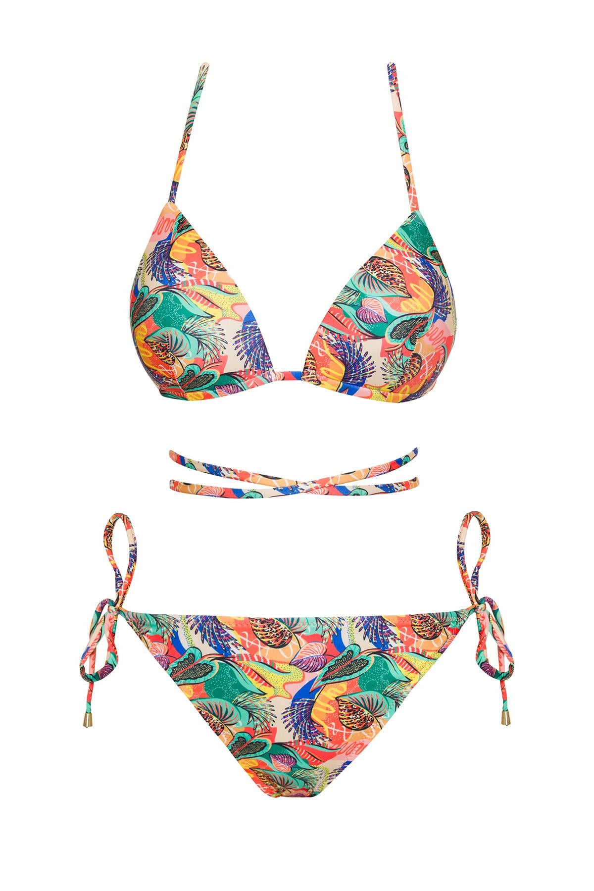 Brezilya Kaplı Üçgen Bikini Takım 