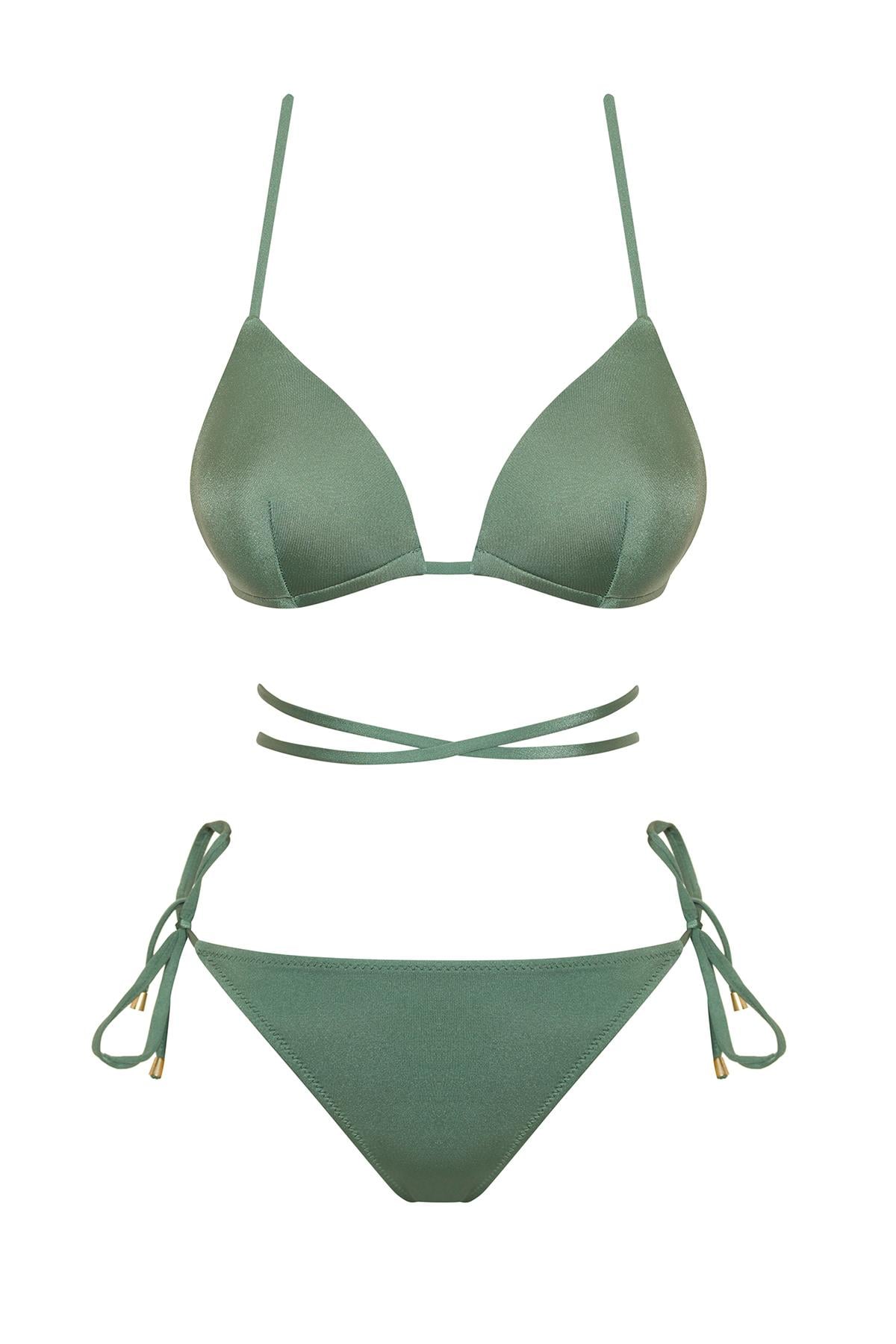 Brezilya Kaplı Üçgen Bikini Takım 