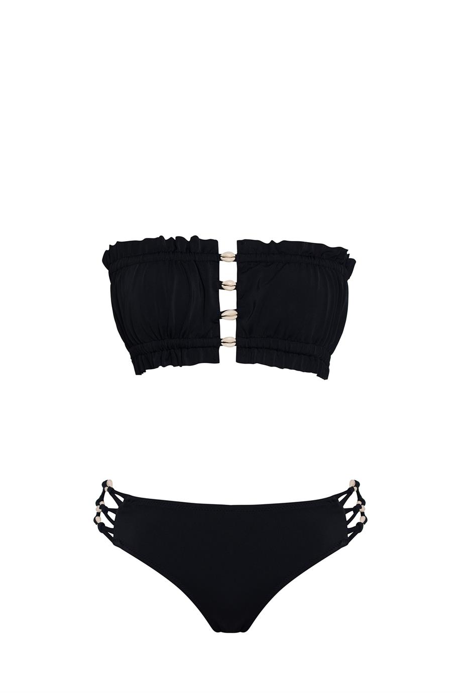 Büzgülü Deniz Kabuklu Bikini Takım 