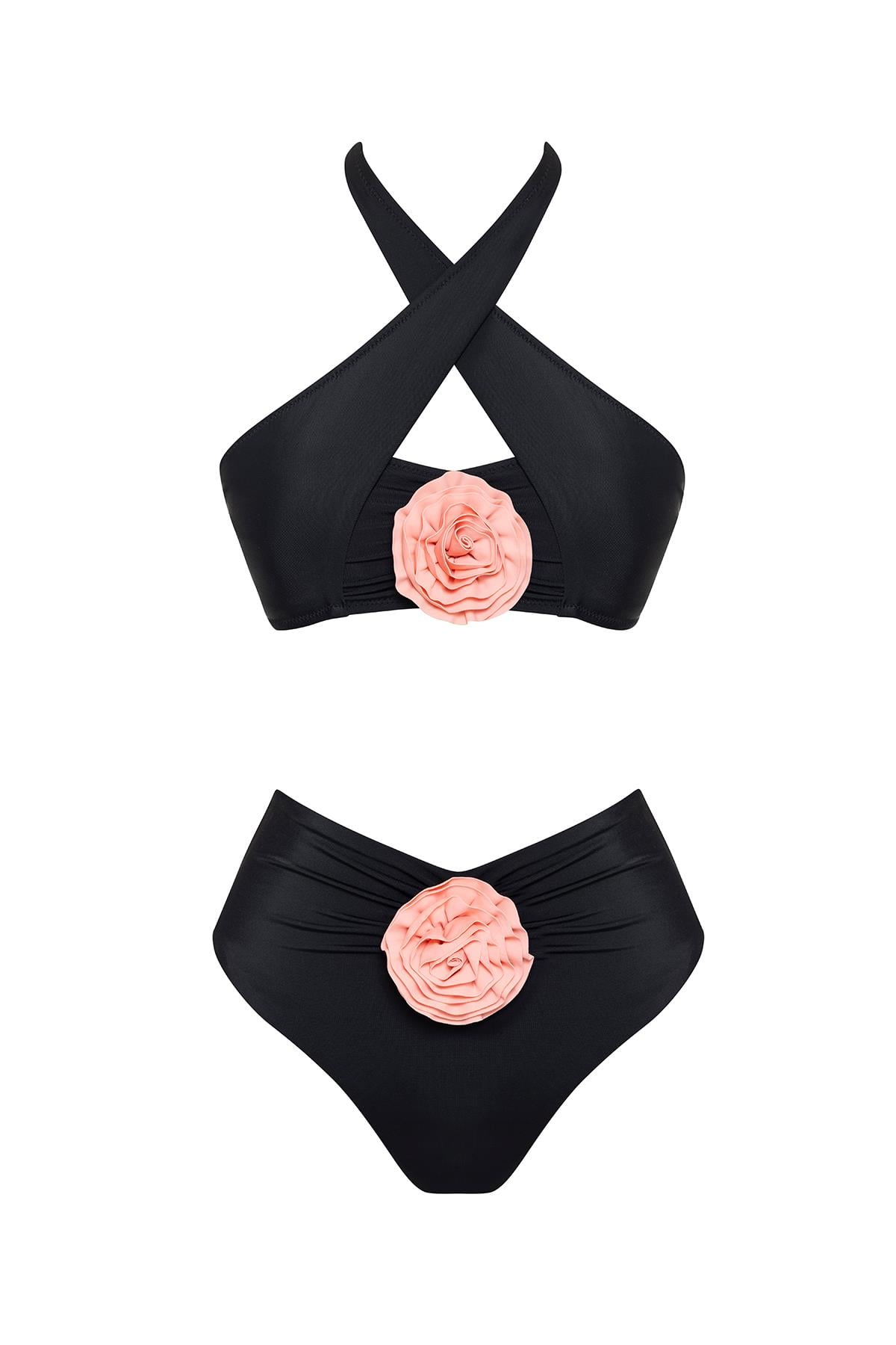 Çiçekli Çapraz Bikini Takım 