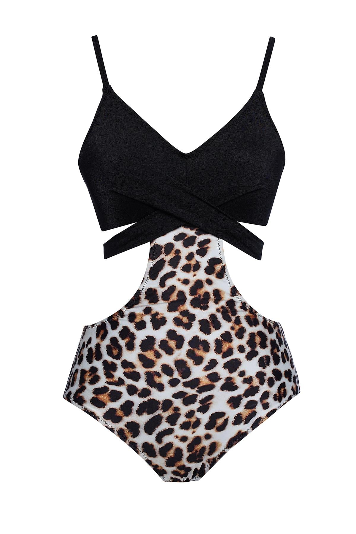 Desenli Çapraz Mayokini 