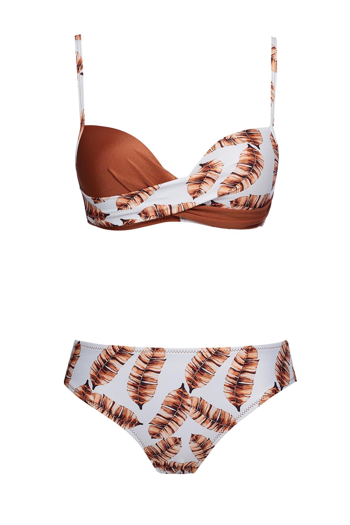 Kaplı Telli Balenli Bikini Takım 