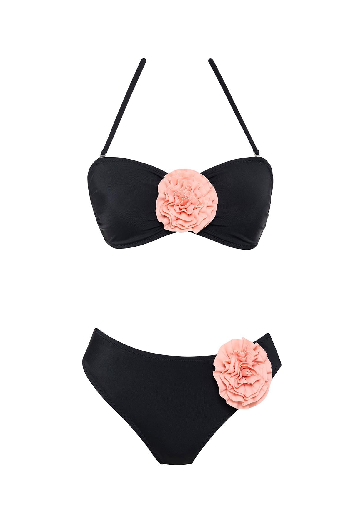 Saılor Çiçekli Straplez Bikini Takım
