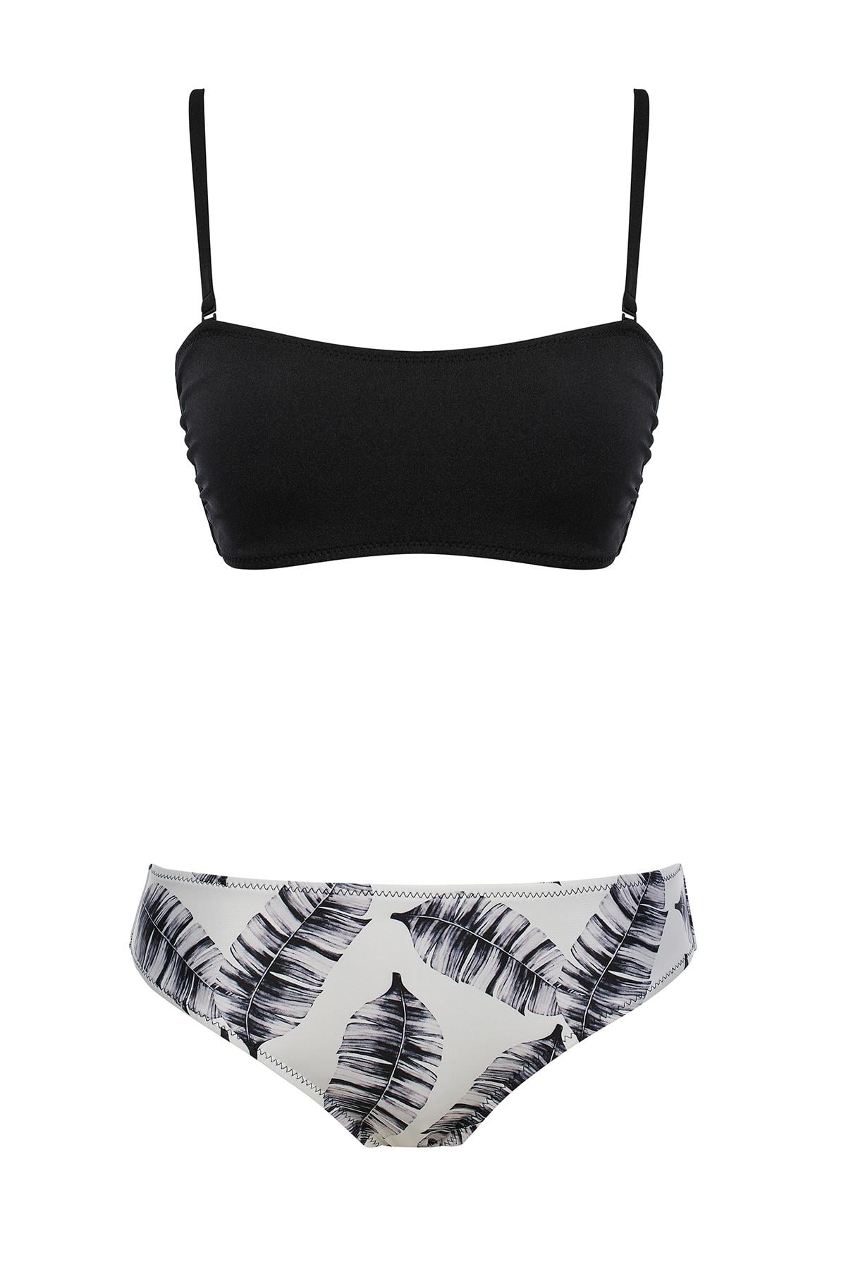 Straplez Desenli Bikini Takım 