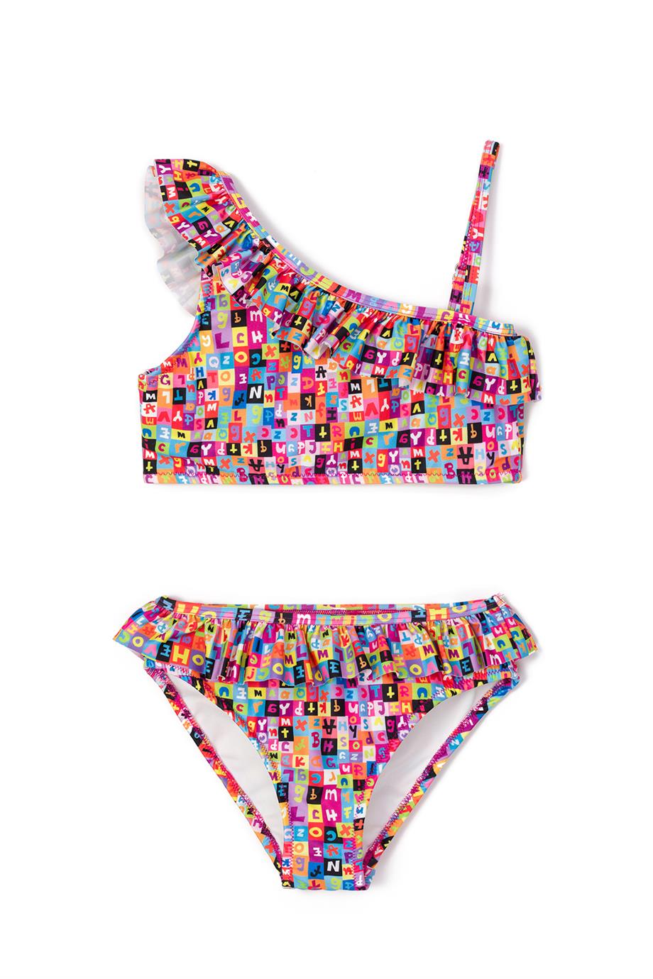 Tek Omuz Çocuk Bikini Takım 