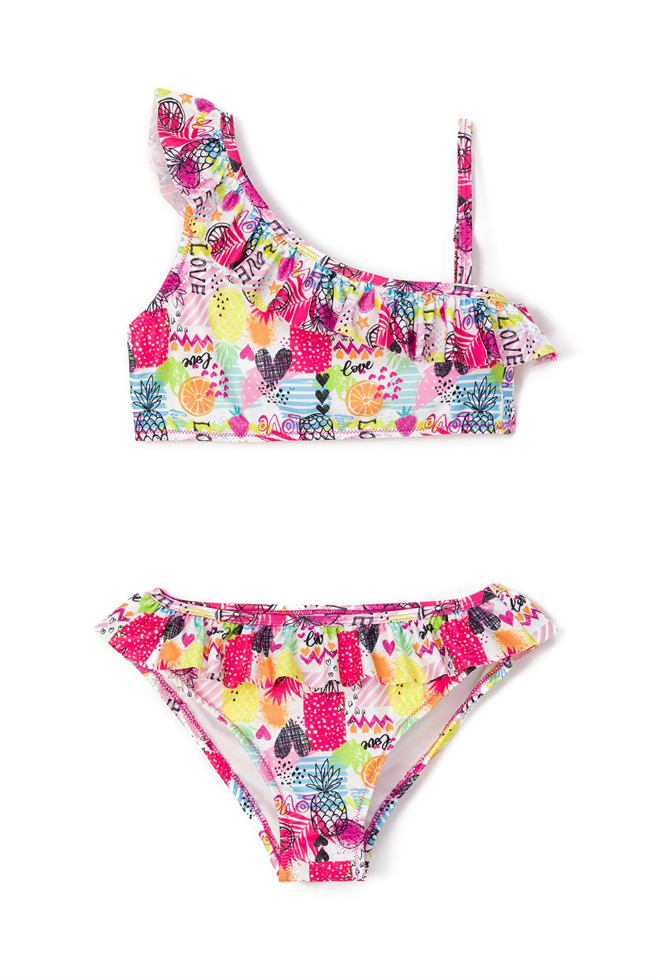 Tek Omuz Çocuk Bikini Takım 