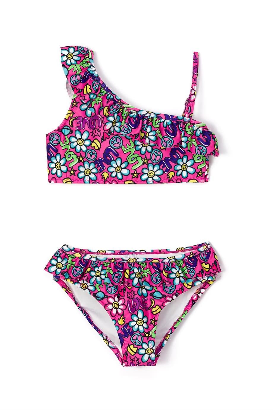 Tek Omuz Çocuk Bikini Takım 