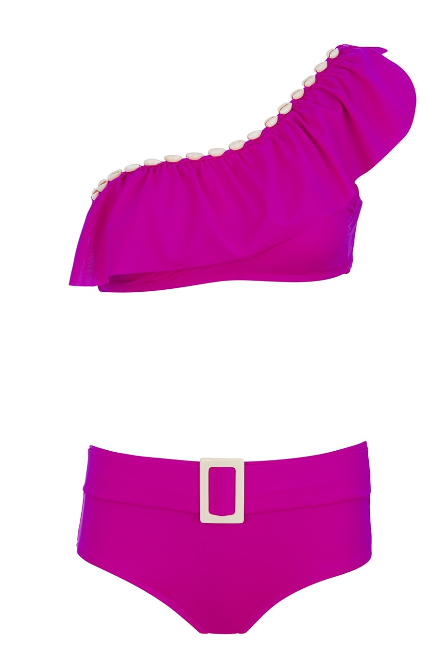 Tek Omuz Deniz Kabuklu Bikini Takım