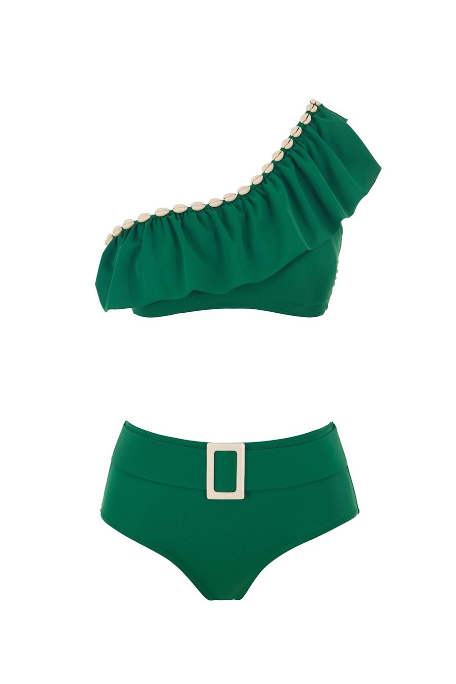 Tek Omuz Deniz Kabuklu Bikini Takım
