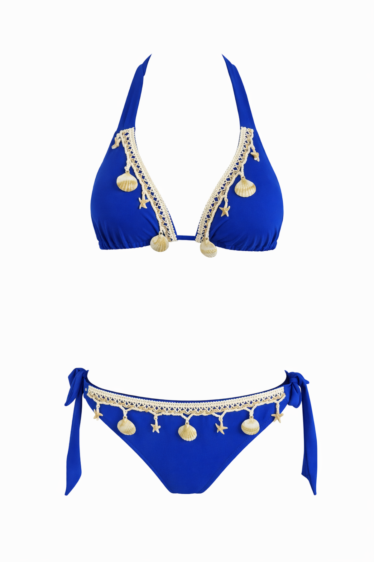 Üçgen Deniz Yıldızlı Aksesuarlı Bikini Takım 
