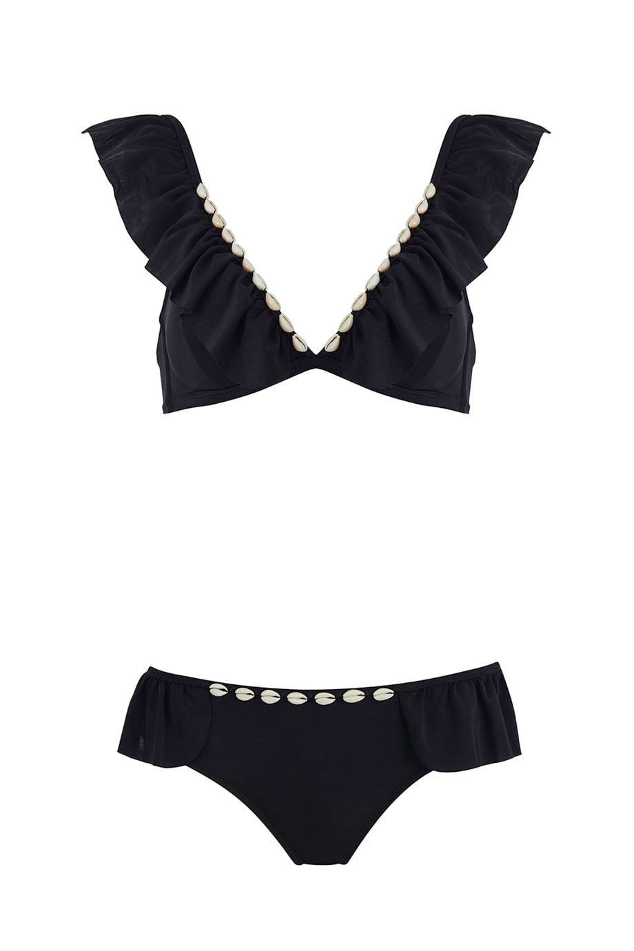 Volanlı Deniz Kabuklu Bikini Takım