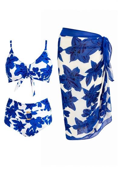 Pareolu Halkalı Yüksek Bel Bikini Takım 