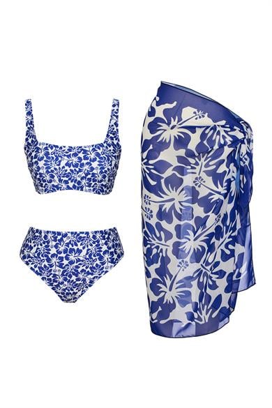 Pareolu Straplez Askılı Bikini Takım 