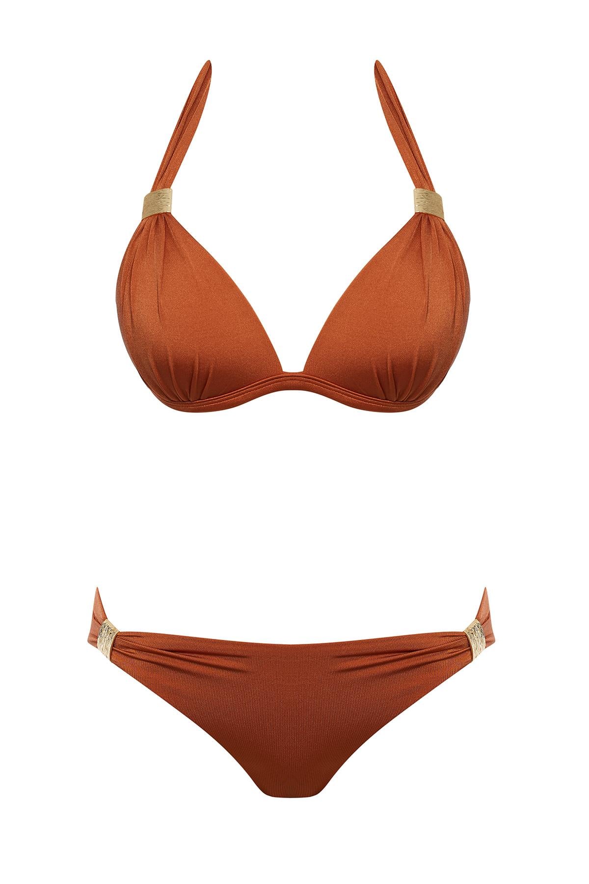 Aksesuarlı Kaplı Destekli Bikini Takım 