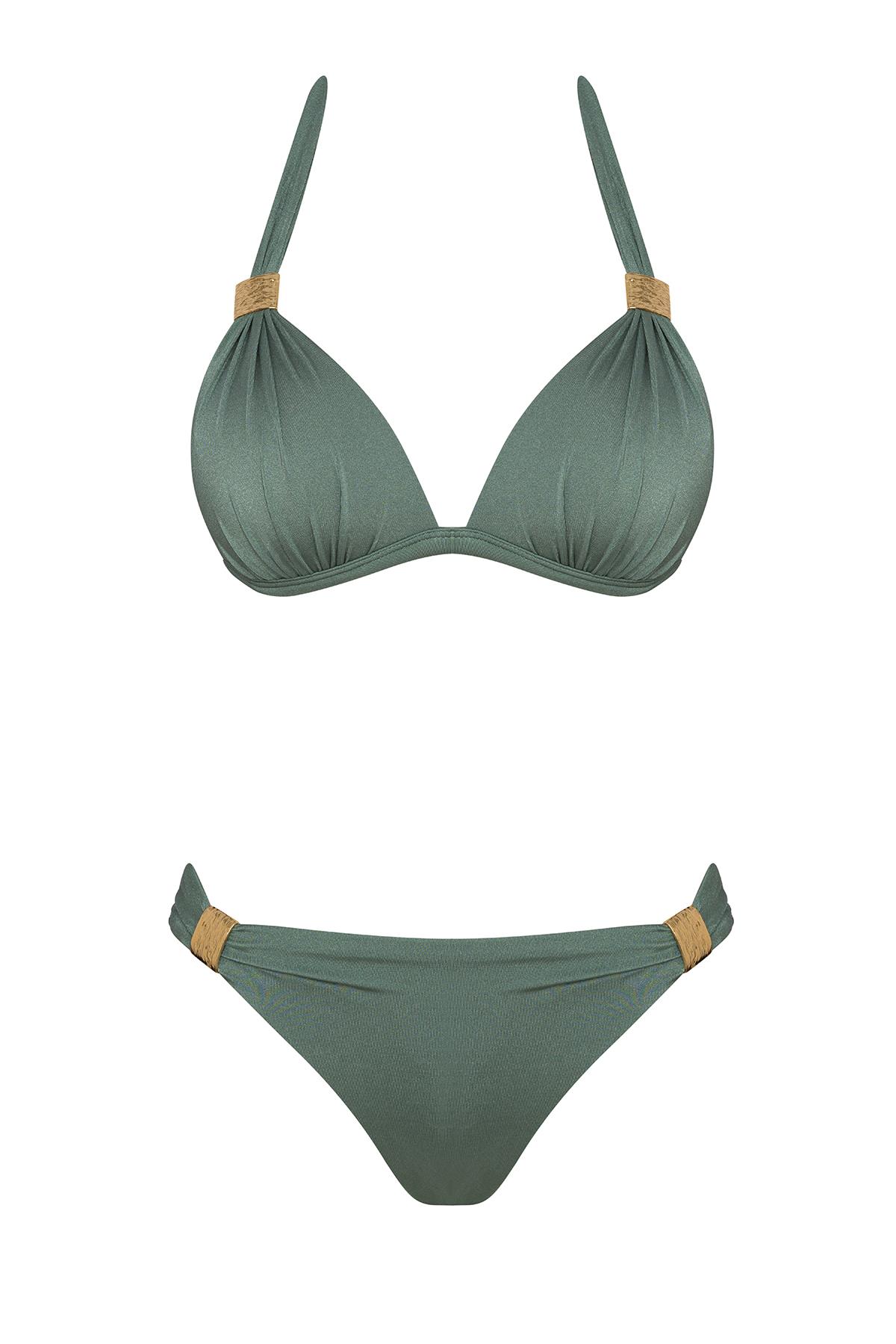 Aksesuarlı Kaplı Destekli Bikini Takım 