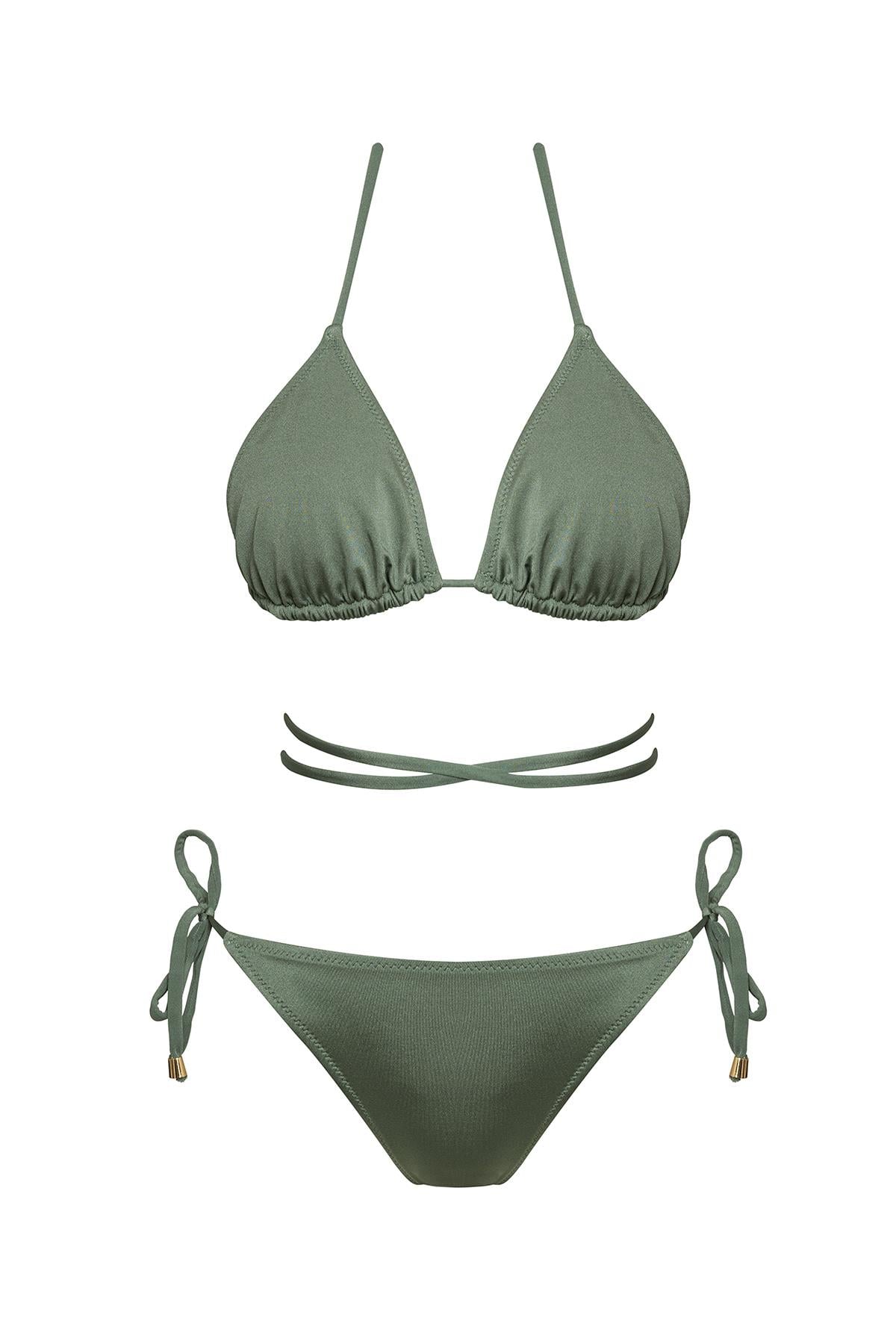 Brezilya Üçgen İpli Bikini Takım