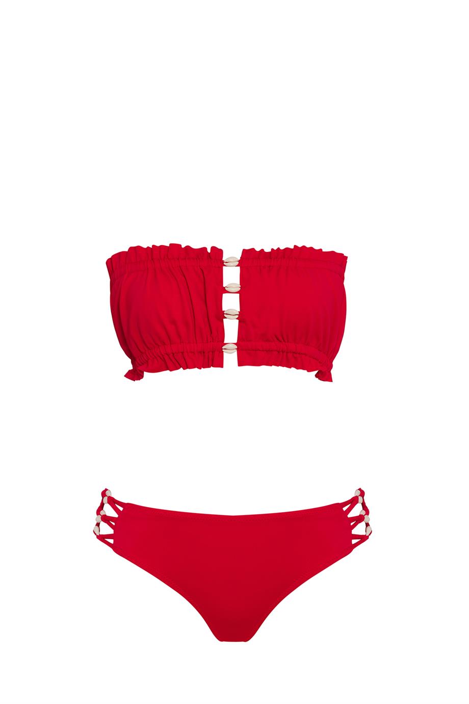 Büzgülü Deniz Kabuklu Bikini Takım