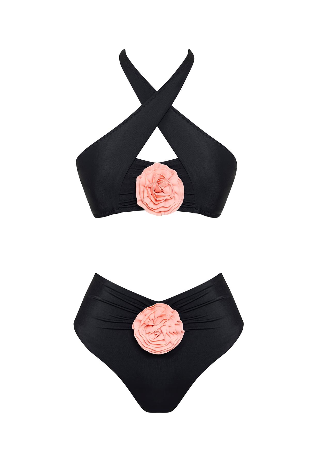 Çiçekli Çapraz Bikini Takım 