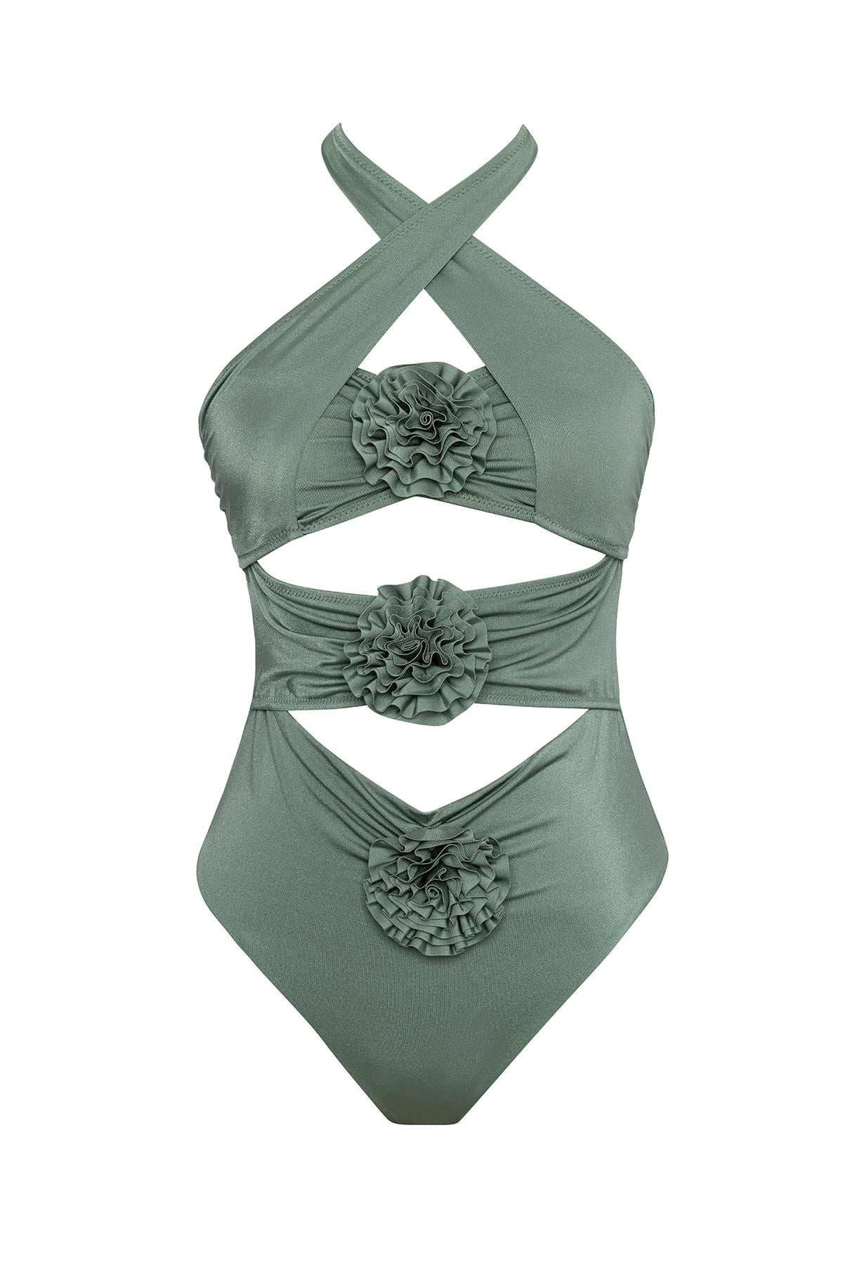 Çiçekli Çapraz Mayokini 