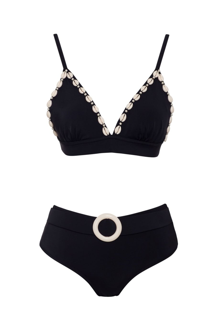 Deniz Kabuklu Yüksek Bel Üçgen Bikini Takım SLR 333