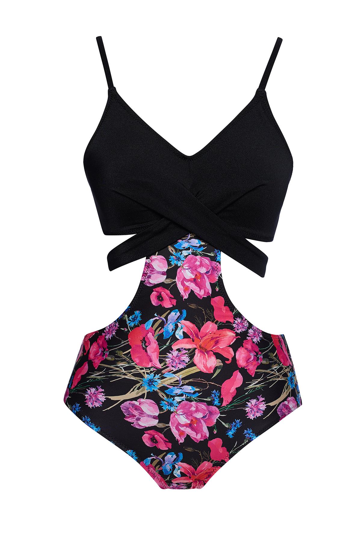 Desenli Çapraz Mayokini 