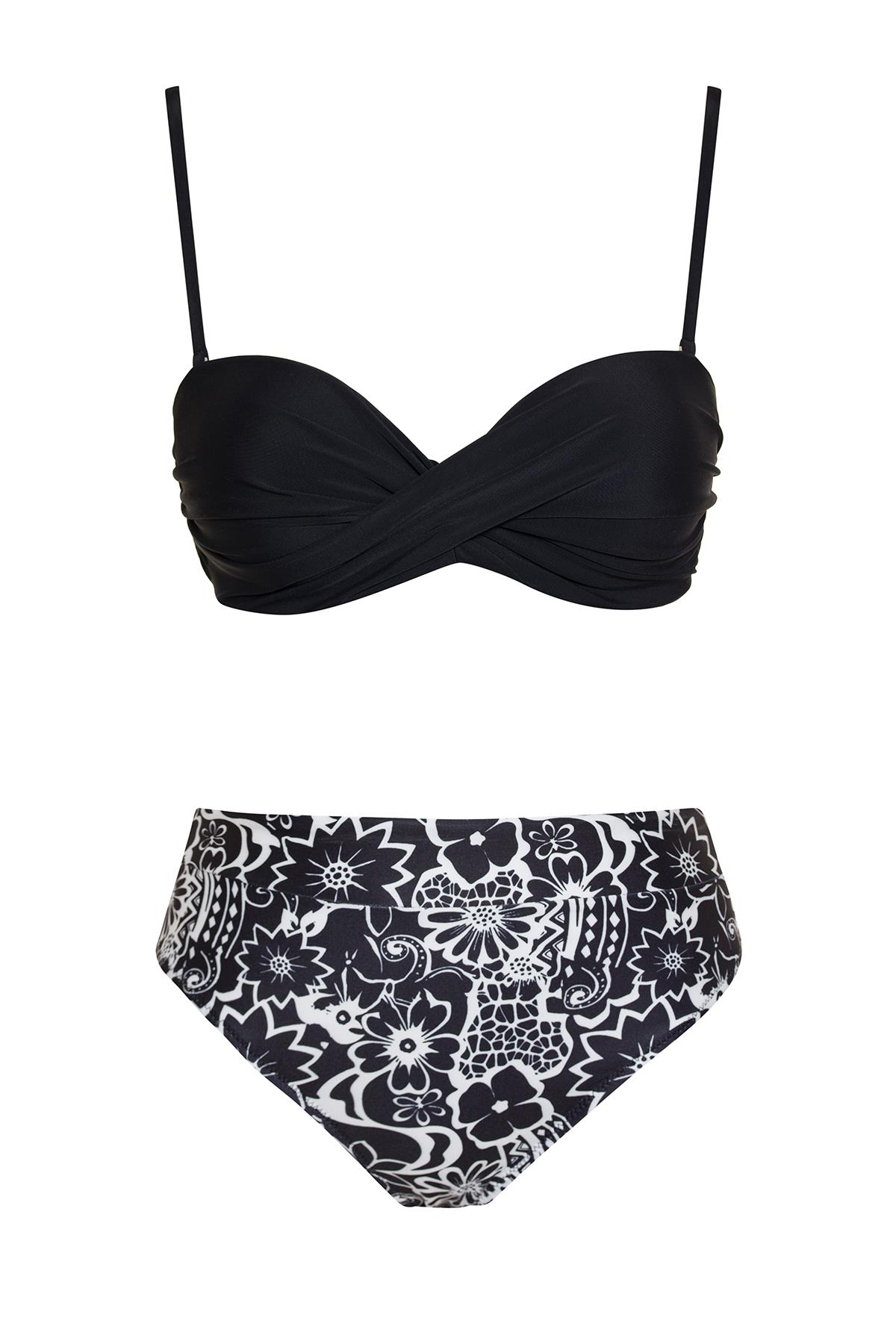 Dönmeli Yüksek Bel Bikini Takım 