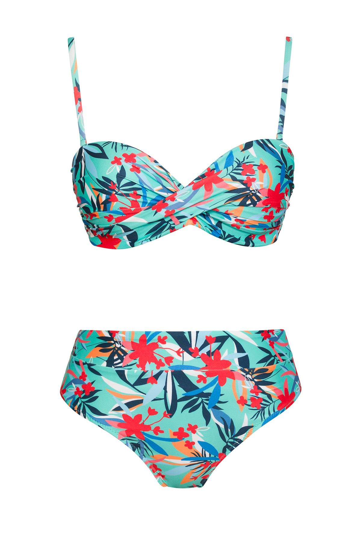 Dönmeli Yüksek Bel Bikini Takım 
