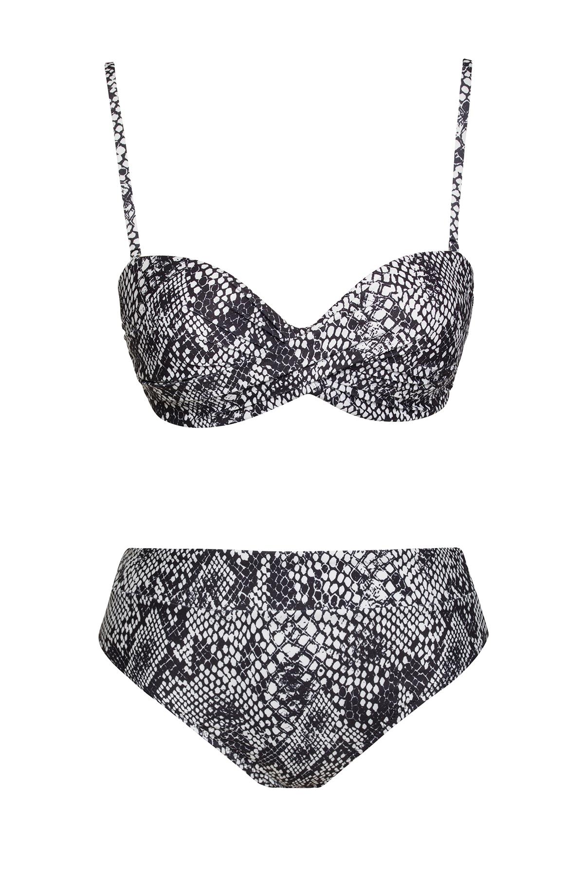 Dönmeli Yüksek Bel Bikini Takım 