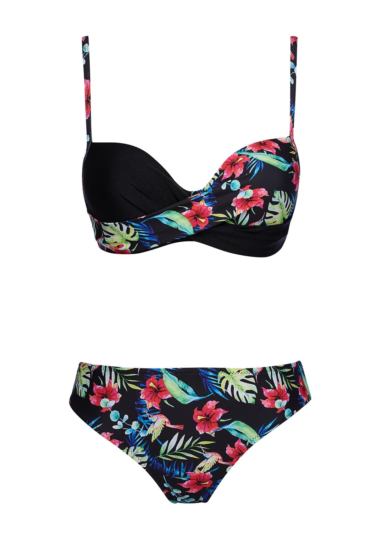 Kaplı Telli Balenli Bikini Takım 
