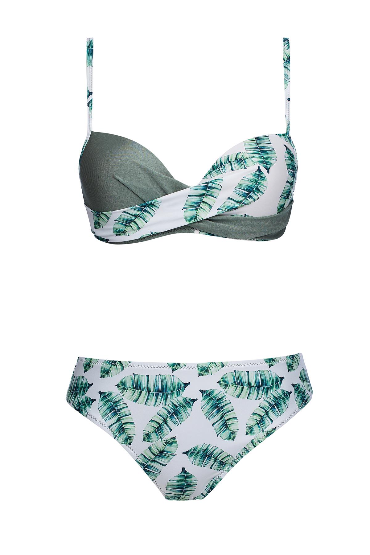 Kaplı Telli Balenli Bikini Takım 