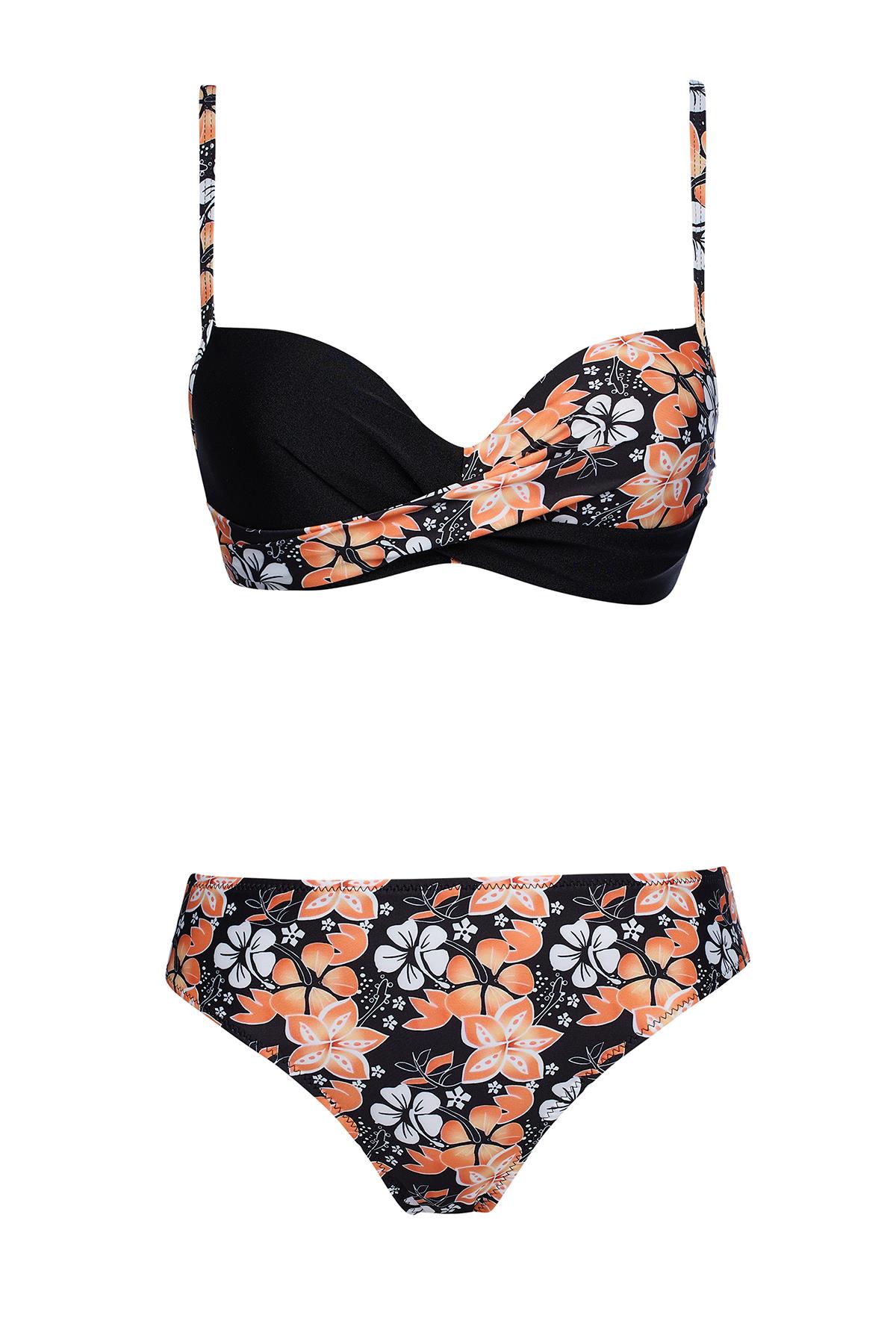 Kaplı Telli Balenli Bikini Takım 