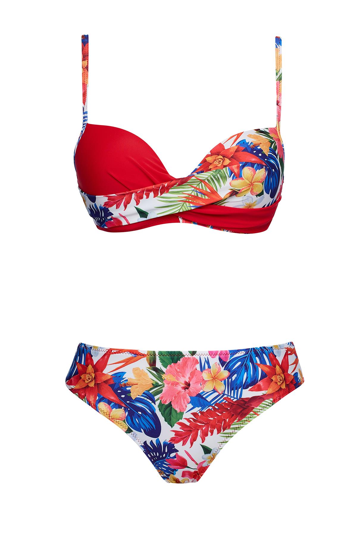 Kaplı Telli Balenli Bikini Takım 