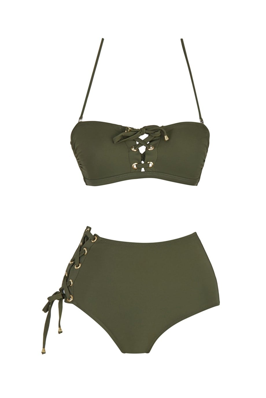 Kuşgözlü Yüksek Bel Bikini Takım SLR 433
