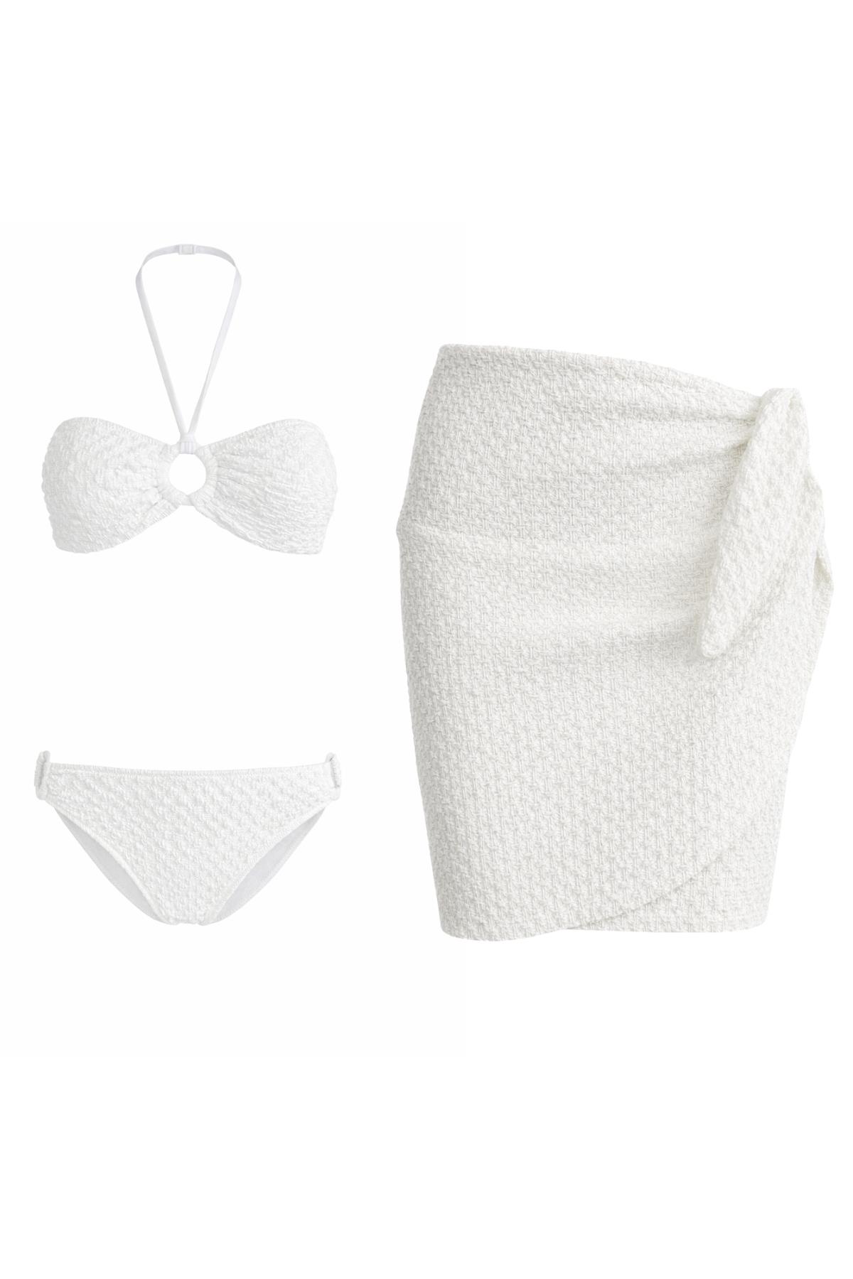 Pareolu Halkalı Straplez Bikini Takım 