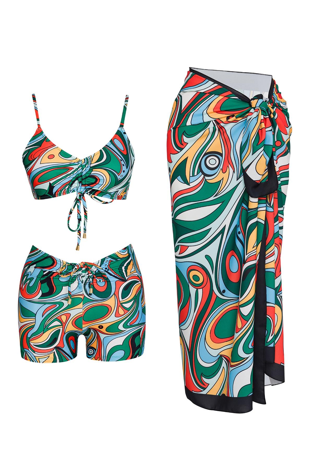 Pareolu Toparlayıcı Şortlu Takım 