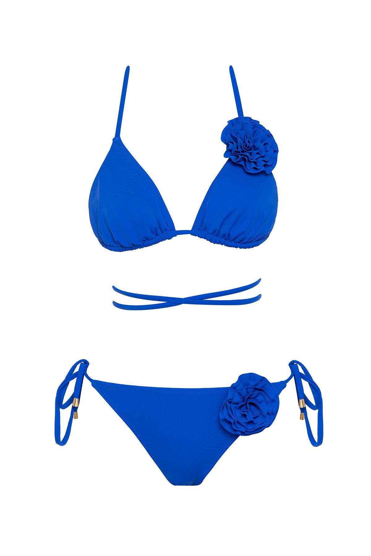 Saılor Çiçekli Üçgen Bikini Takım 