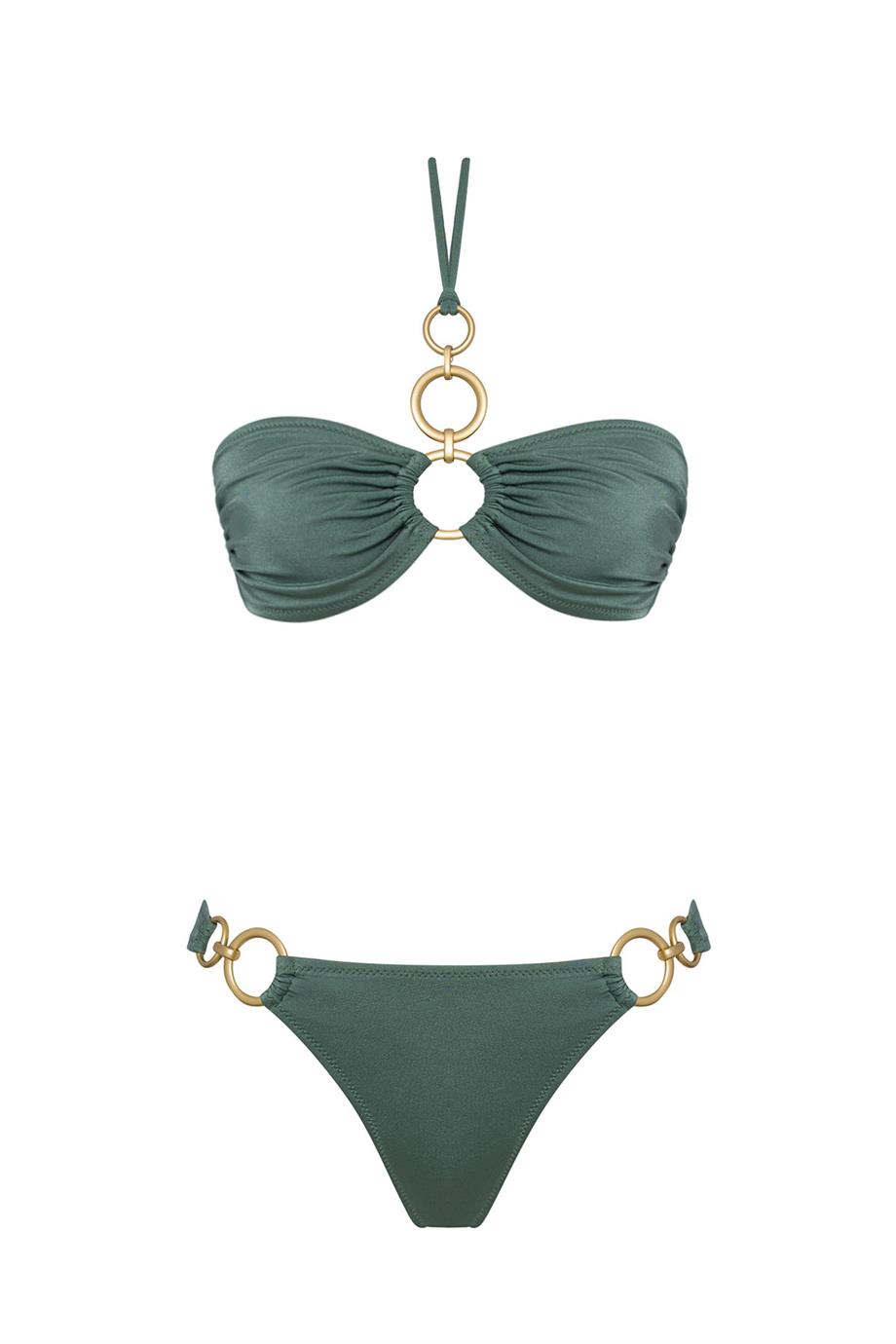 Straplez Aksesuarlı Brezilyan Bikini Takım 