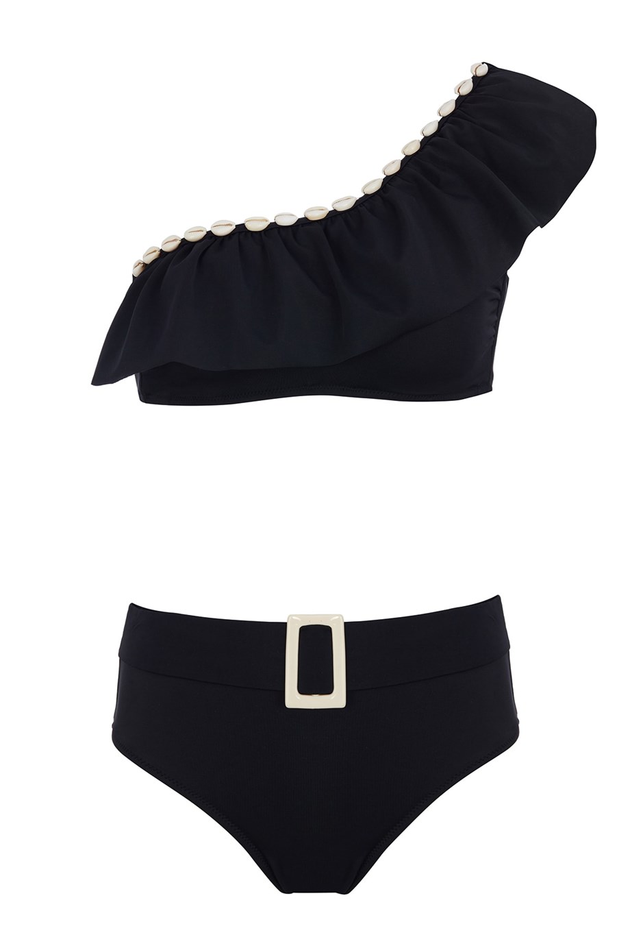 Tek Omuz Deniz Kabuklu Bikini Takım