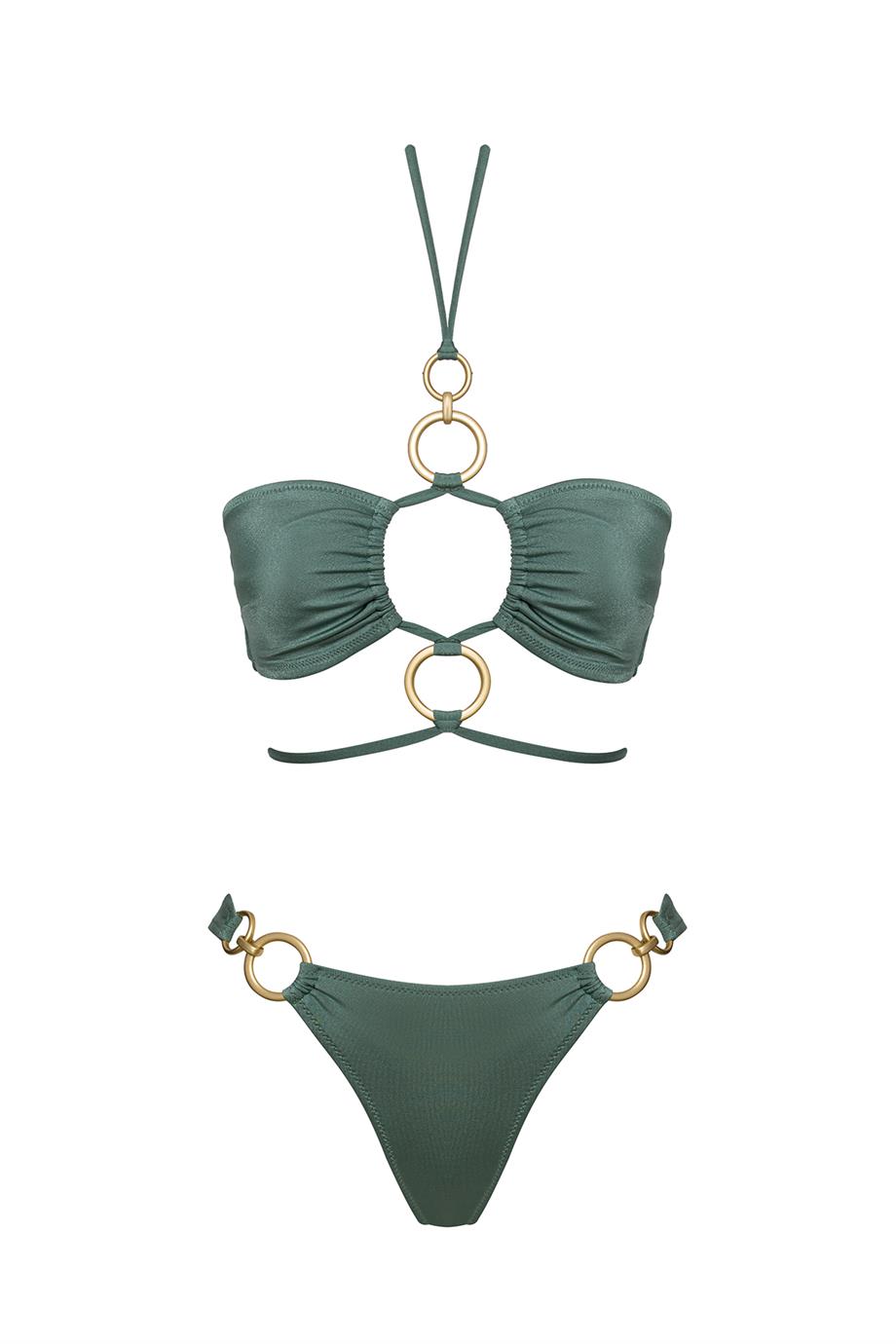 Üç Halkalı Straplez Bikini Takım 