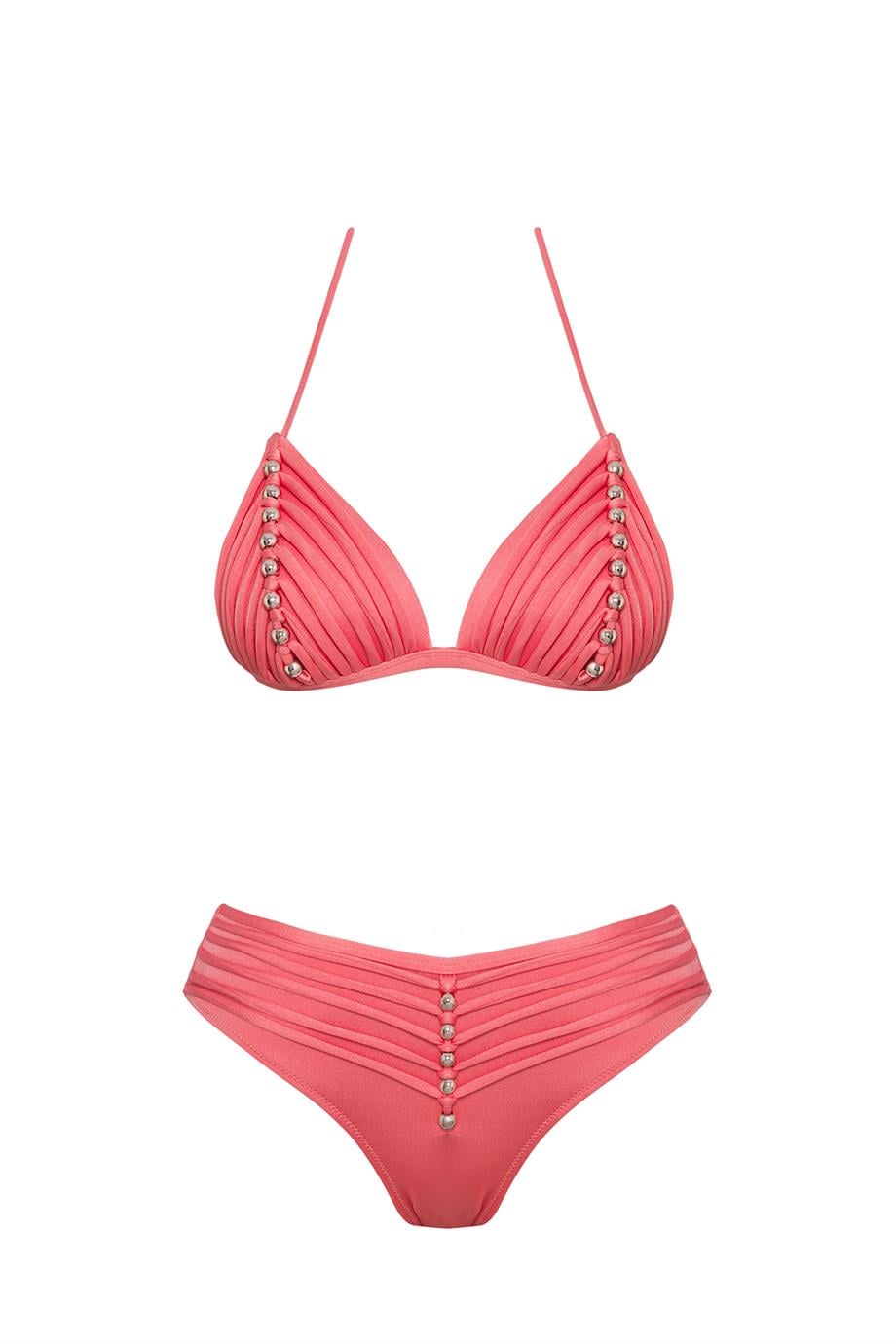 Üçgen Boncuklu Bikini Takım 