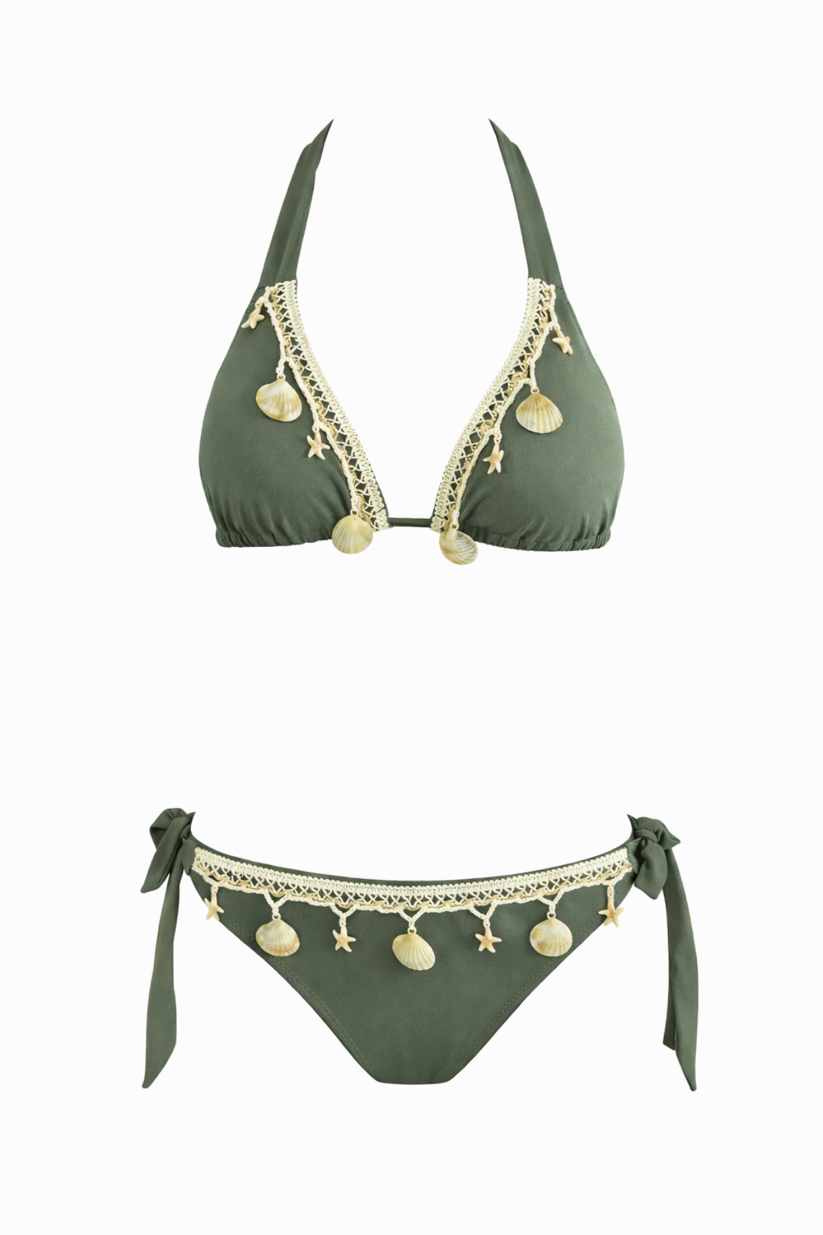 Üçgen İnce İpli Deniz Yıldızlı Bikini Takım 