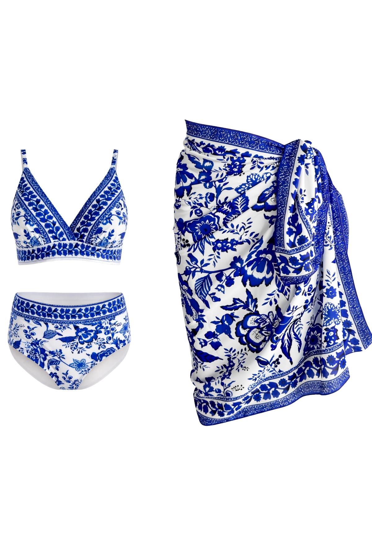 V Yaka Pareolu Bikini Takım 