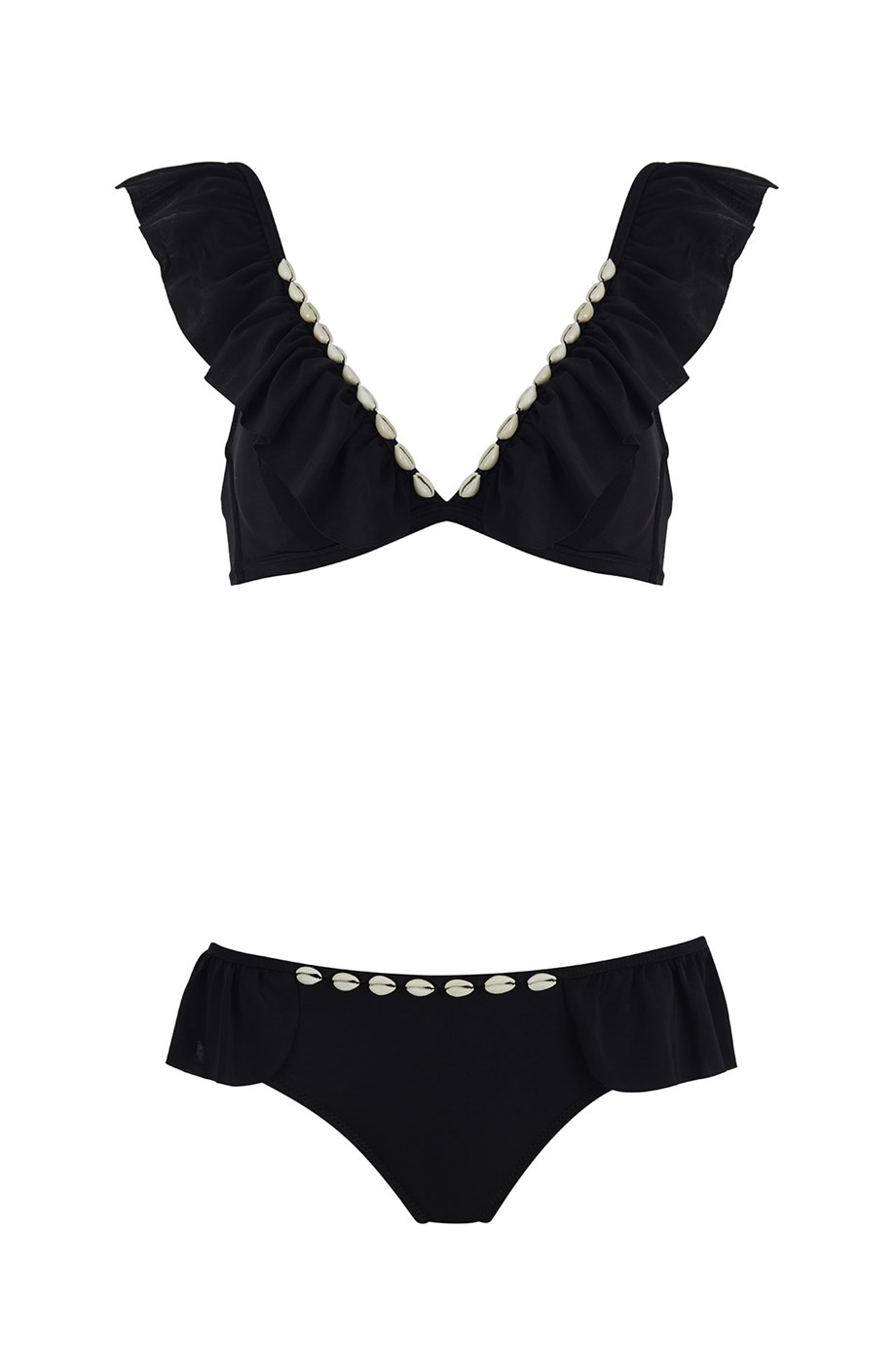 Volanlı Deniz Kabuklu Bikini Takım
