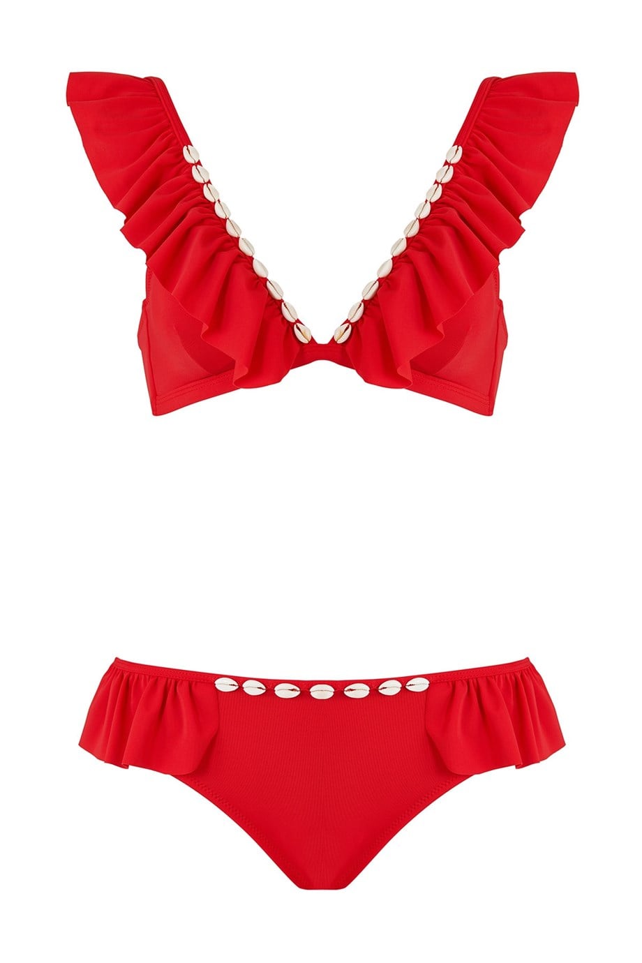 Volanlı Deniz Kabuklu Bikini Takım