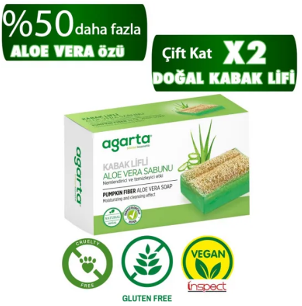 AGARTA KABAK LİFLİ ALOE VERA SABUN 125G