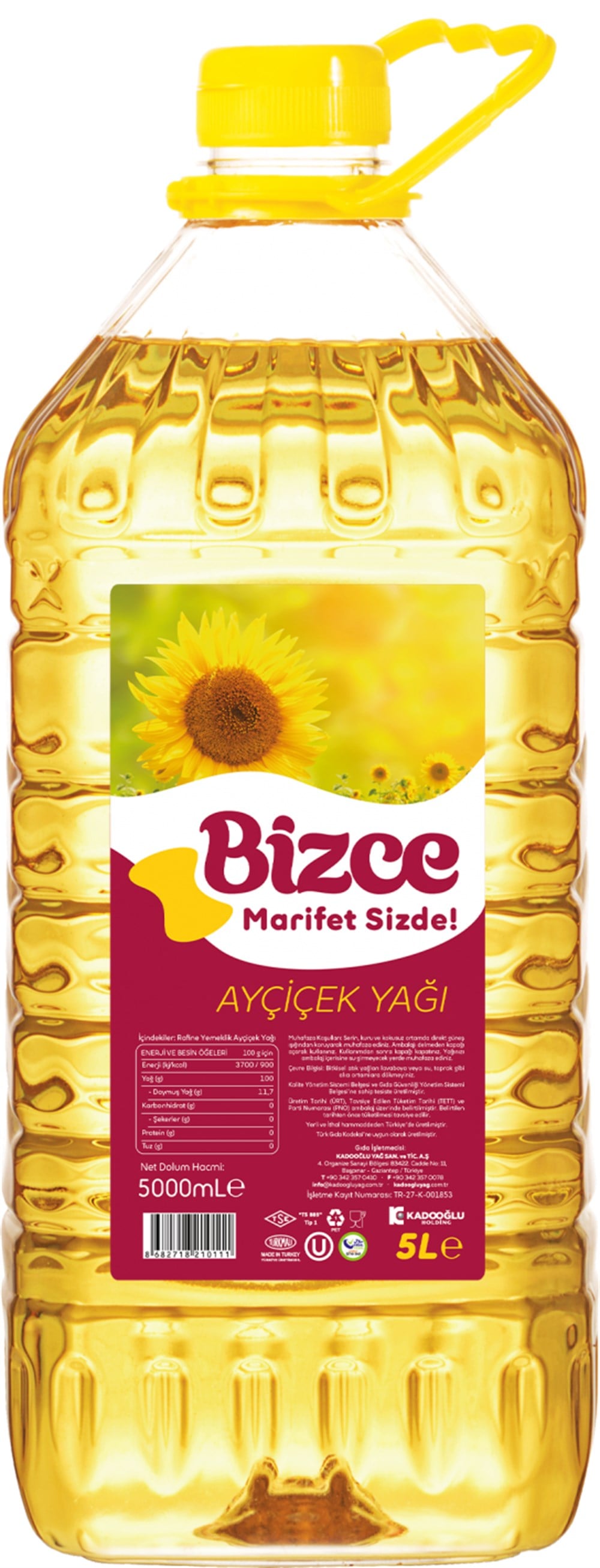 BİZCE AYÇİÇEK YAĞI PET 5LT